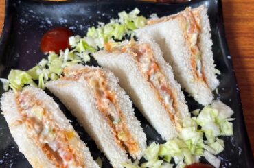 Healthy & creamy coleslaw sandwich recipe without mayonaisse & oil | Instant recipe for lunchbox