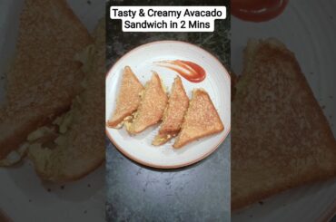 Creamy Avacado Sandwich | Healthy Sandwich |Guacamole Sandwich Recipe Indian #shorts #youtubeshorts