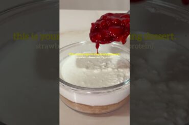High-Protein No-Bake Strawberry Cheesecake | Healthy Dessert Recipe #food #shorts #recipe #viral