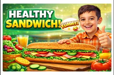 Making a YUMMY Healthy Sandwich | Fun Kids Cooking with Ardam