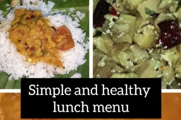 Simple and healthy lunch menu #lunch #lunchmenu #sambar #poriyal #trending #food #cooking #recipe
