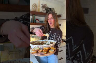 EASY NYE APPETIZERS: Focaccia Pizza Bites & (High Protein) Creamy French Onion Dip