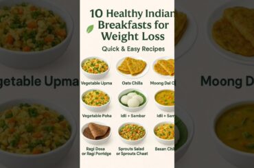 10 Healthy Breakfast Recipes For Weight Loss #shorts #weightloss #recipe #samayal