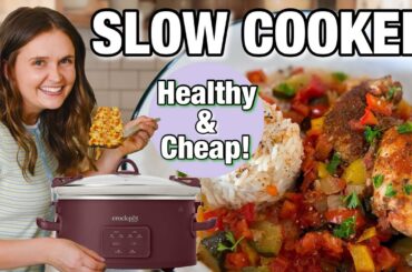 6 HEALTHY Dump & GO Crockpot Dinners | Cheap, EASY & High-Protein Slow Cooker Meals | Julia Pacheco