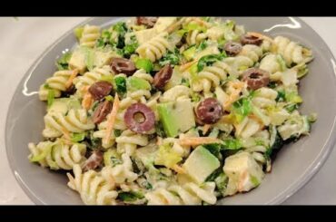 Healthy Pasta Salad Recipe | Fresh Gluten-Free Salad with Tahini Dressing #pastasalad #salad #asmr