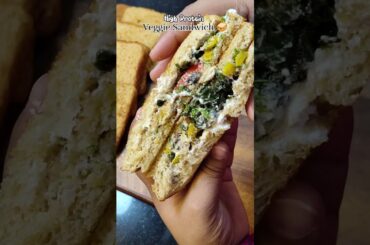 High Protein Veggie Sandwich For Weight Loss #protein #proteinrecipes #sandwich #healthy #easyrecipe