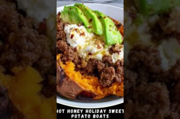 Hot Honey Beef & Cottage Cheese SweetPotato Boats - healthy breakfast ideas #food #soulfood
