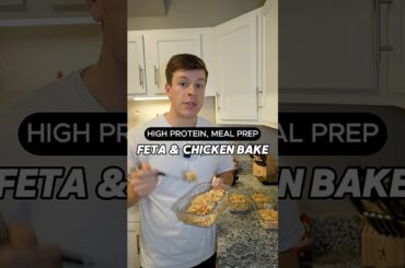 Feta & Chicken Bake High Protein Meal Prep Recipe #shorts