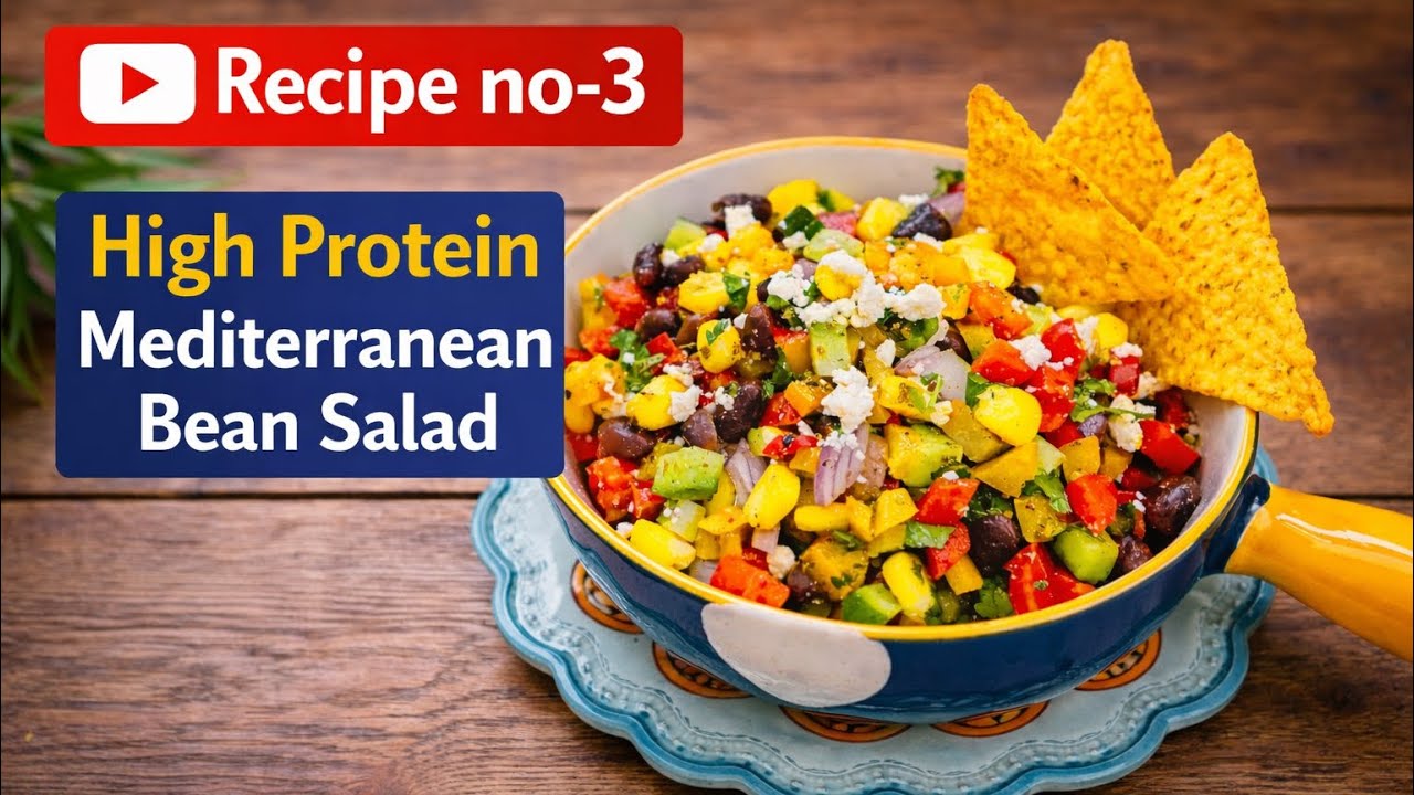 High Protein Mediterranean Bean Salad | 30 – Healthy Salad Recipe Series #weightlossrecipe High Protein Mediterranean Bean Salad | 30 - Healthy Salad Recipe Series #weightlossrecipe