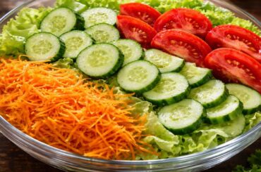 Making Lettuce Salad | Easy Healthy Salad | Silent Cooking ASMR