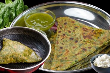 Palak Paneer Paratha Recipe | Healthy Breakfast Recipe | Spinach Paneer Paratha