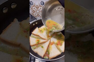 Cheesy bread omelette! #shorts #egg #viral #recipe #bread #omelette