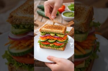 The Ultimate Healthy Veggie Sandwich! Best Healthy and Tasty Quick & Fresh Veggie Sandwich Recipe!