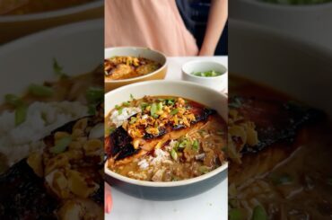 Chili Crunch Salmon with Creamy Coconut with Brothy Rice #easyrecipe #dinnerrecipe #healthyrecipes