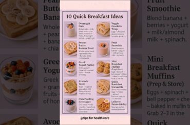 10 Quick & Healthy Breakfast Ideas | Easy, Nutritious & Time-Saving Meals| #shorts #healthylifestyle