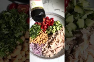 Rotisserie Chicken Chopped Salad (High-Protein, Easy) #healthydinner #recipe #mealprep