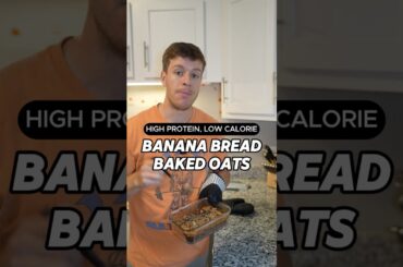 High Protein Banana Bread Baked Oats Recipe #shorts