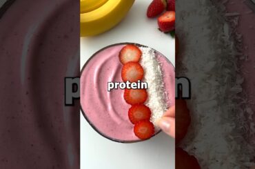 4 ingredient High protein Strawberry Smoothie #health #highprotein #healthyrecipes