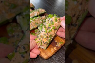 Honey Sriracha Tuna Cucumber Boats