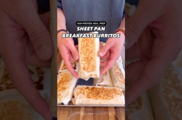 Macro-Friendly, High Protein Sheet Pan Breakfast Burritos #shorts