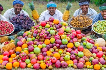 MIXED FRUIT JAM | Colorful Healthy Fruits Mixed Jam Recipe Cooking in Village | Fruits Cutting Skill