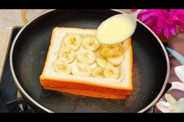 Banana Yogurt Toast Delight ! It's So Delicious ! Yogurt Toast Recipe ! Healthy Breakfast Recipe