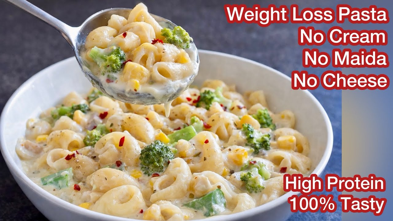 High Protein White Sauce Pasta For Weight Loss No Cream! No Maida! No Cheese! Healthy Breakfast High Protein White Sauce Pasta For Weight Loss No Cream! No Maida! No Cheese! Healthy Breakfast