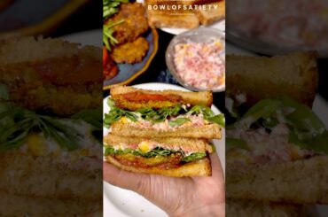 Healthy veggies sandwich without cheese #shorts #sandwich