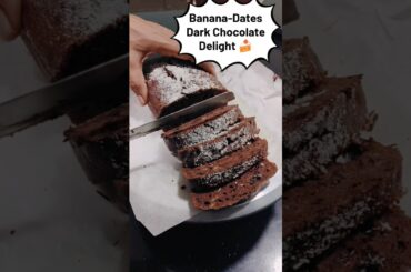 Banana -dates Dark Chocolate Delight #bananacake #healthyrecipes #datescake #darkchocolate