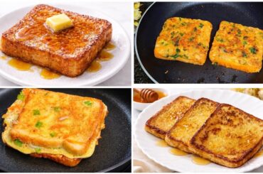 New Healthy breakfast ideas! 4 Simple and Delicious French Toast Recipes! One pan toast recipes