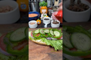 Homemade Subway Style Veggies Sub |Cheese Veggies Sub | Sub Sandwich #shorts #trending #cooking