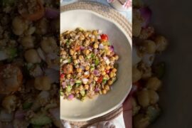 Crispy Air Fryer Quinoa Salad | High Protein Chickpea Salad Recipe | Easy Healthy Lunch