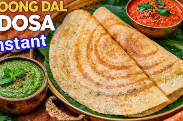 Instant Protein Dosa - Moong Dal Dosa Turn Headphones On | Healthy Morning Breakfast Recipe