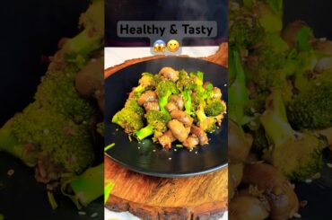 Broccoli Mushroom Stir Fry | Quick Healthy Veg Recipe | Easy Dinner Idea #shorts #ytshorts