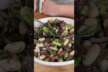 Easy Bean Salad, High in Protein and Fiber