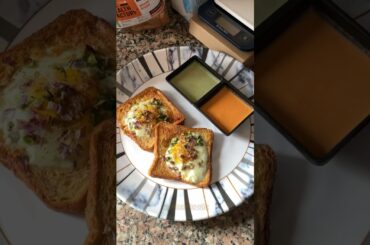 Airfryeid bread omlette | zero oil #airfryer #healthy #easyrecipe #shorts #lunchbox