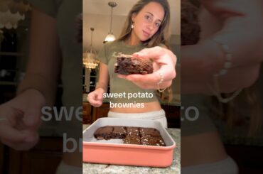 my famous sweet potato brownies!!! #healthydessert #sweetpotatobrownies #lutealphase #recipe #shorts