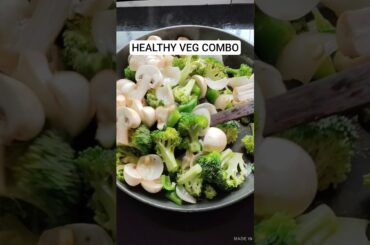 UNIQUE BROCCOLI & MUSHROOM SALAD RECIPE #shorts #salad #broccoli #mushroom #shortsfeed #diet #recipe