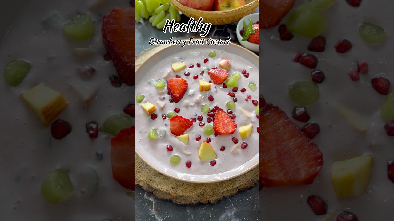 Healthy Strawberry Fruit Custard(no custard powder,no sugar) #shortsfeed #shorts #viral #trending Healthy Strawberry Fruit Custard(no custard powder,no sugar) #shortsfeed #shorts #viral #trending