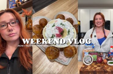 weekend vlog: my "no makeup" makeup, my filming set up + healthy recipes