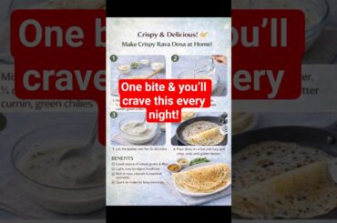Crispy dinner in minutes! - Make Rava Dosa #shorts #easyrecipes #healthydinner #viral #ravadosa
