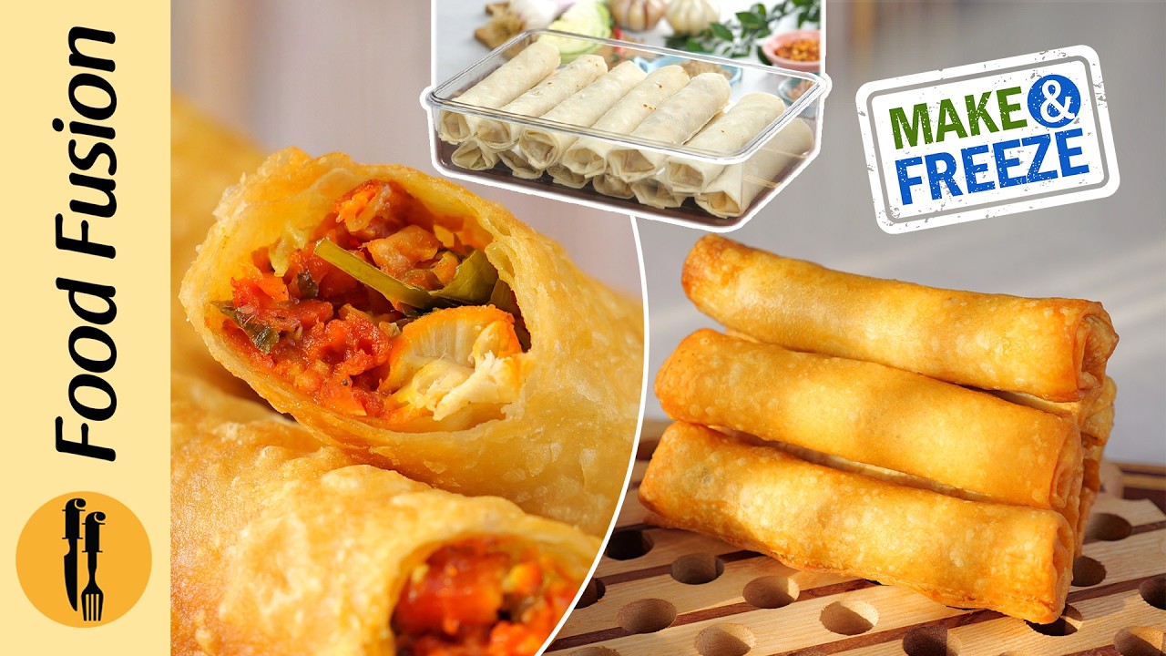 Chicken 65 Spring Rolls (Make & Freeze) Ramzan Special Recipe By Food Fusion Chicken 65 Spring Rolls (Make & Freeze) Ramzan Special Recipe By Food Fusion