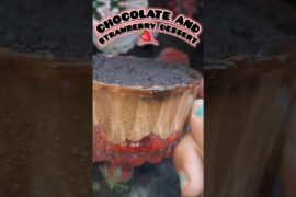 Chocolate and Strawberry Healthy Dessert Recipe #chocolatedessert #strawberrydessert #healthydessert