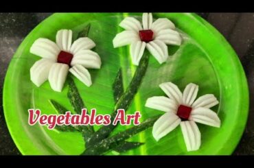 TOP SALAD DECORATION IDEAS | VEGETABLES ART | FRUITS PLATTER | CUCUMBER RADISH FLOWER PLATE,KANCHAN