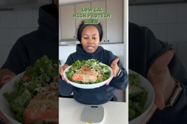 Easy Healthy Lunch Idea | High-Protein Salmon Kale Salad (327 Calories) #lowcalorie #highprotein