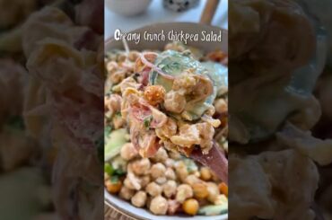Creamy Crunch Chickpea Salad | High-Protein Crispy Chickpea Bowl#shorts #salad #highprotein
