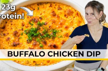 BUFFALO CHICKEN DIP with cottage cheese | healthy, high-protein recipe!