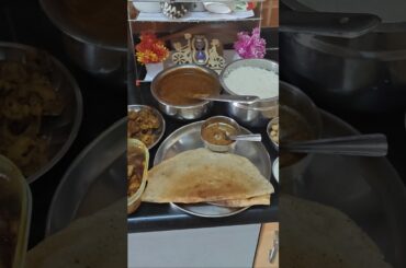 #Today's samayal millets dosai and pavakkai fry #shortsfeed #recipe #cooking #youtubevideo #lunch