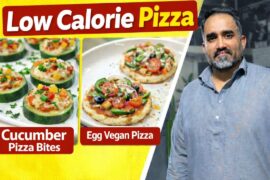 Weight Loss Pizza Recipe | Low Calorie Egg & Chicken Pizza | Cucumber Pizza Bites