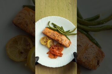 15-Minute Garlic Butter Salmon & Green Beans | Easy Healthy Dinner | #shorts #salmon #fish